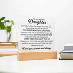 To My Daughter Chapters Square Plaque