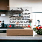 To My Daughter In Law Honor Square Acrylic