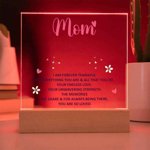 Mom I am forever thankful acrylic plaque set