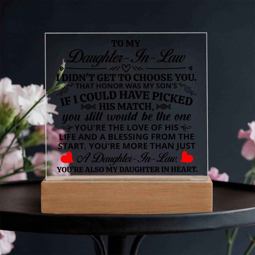 To My Daughter In Law Honor Square Acrylic